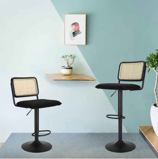 Brand New Rattan Boucle Bar Stools
