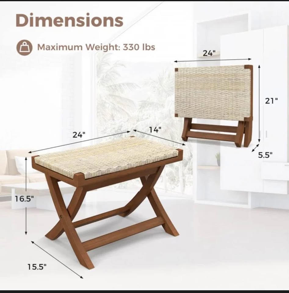 Rattan Foldable Ottoman