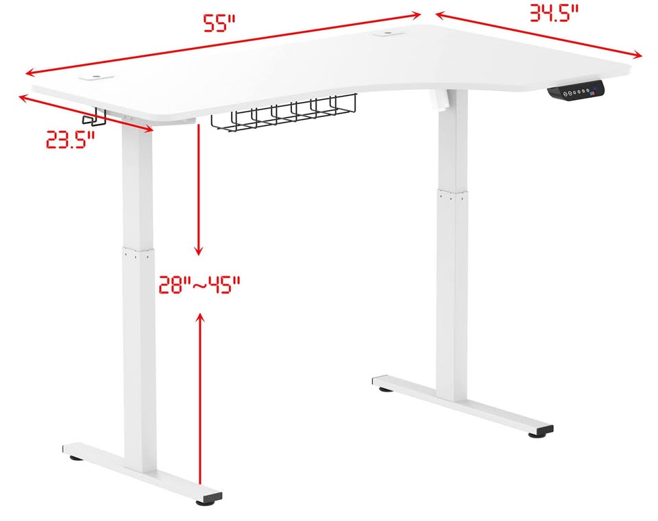 L Shaped Electric Standing Desk