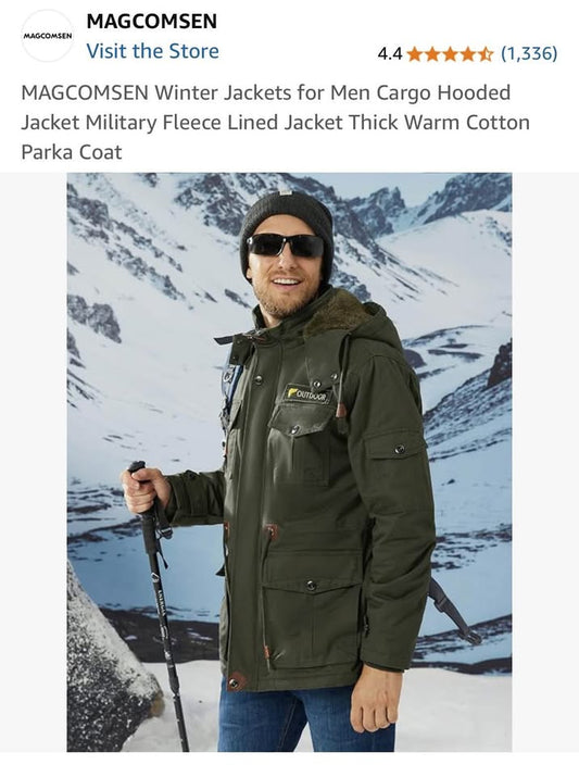 Winter Jackets for Men Cargo Hooded