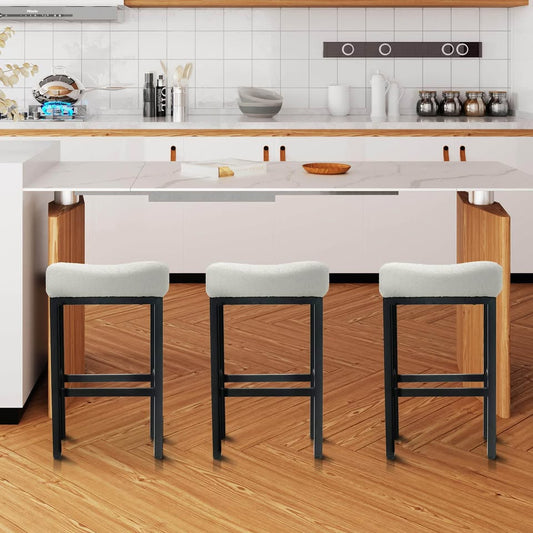 Grey Boucle Stools (set of 3 barstool)