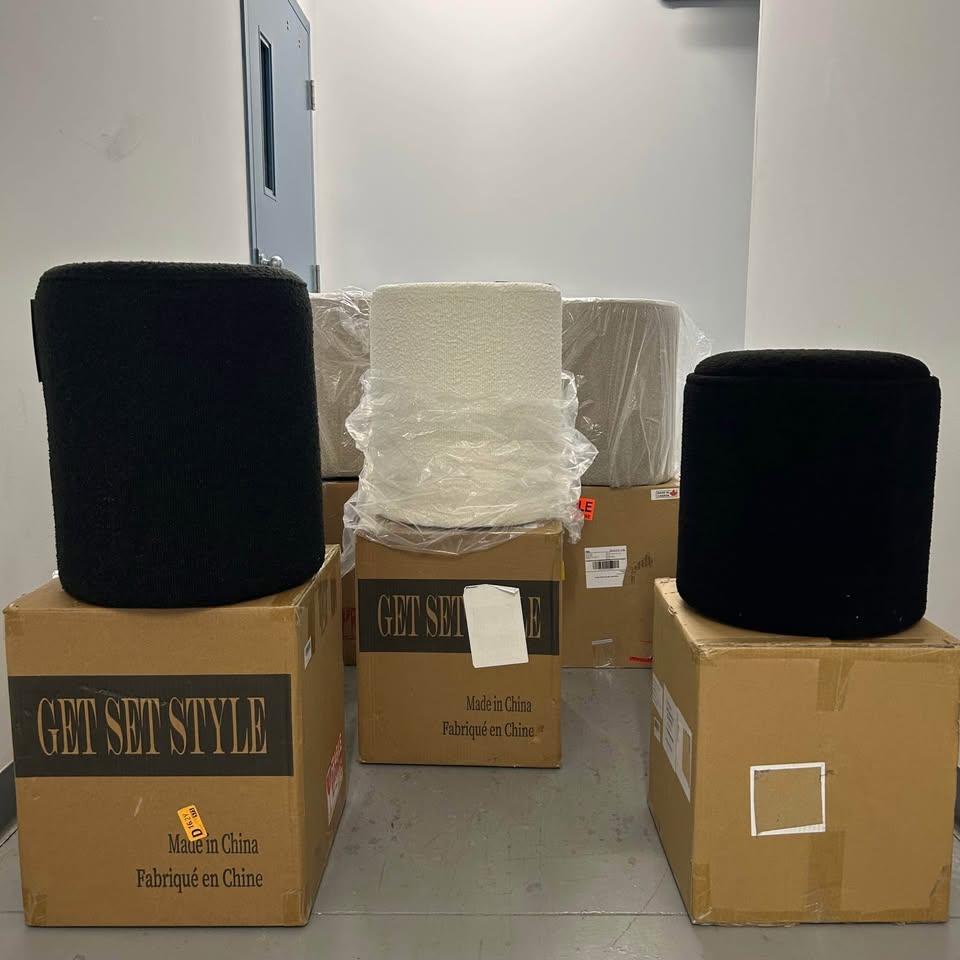 Brand new poufs and ottomans with storage