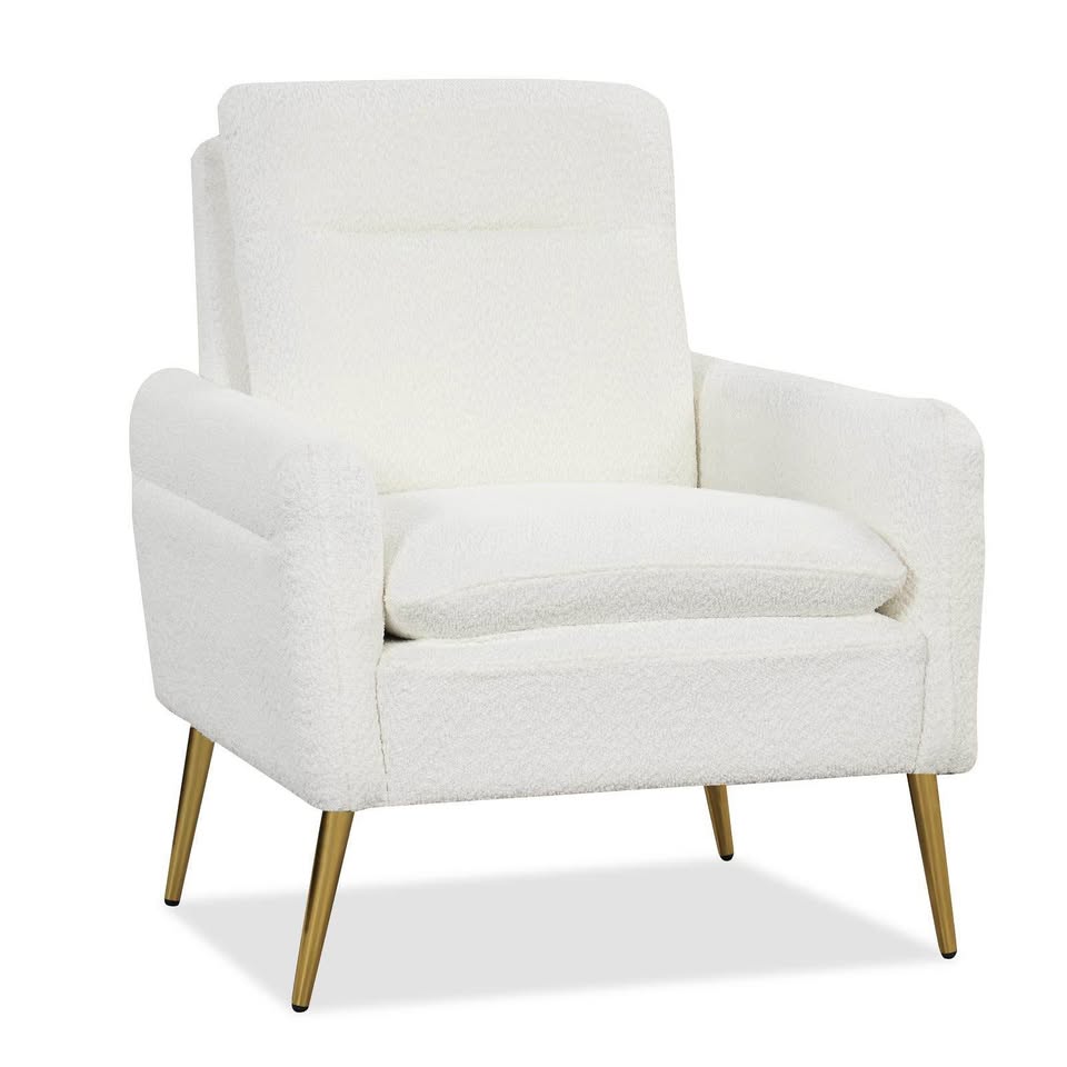 White Sherpa accent armchair