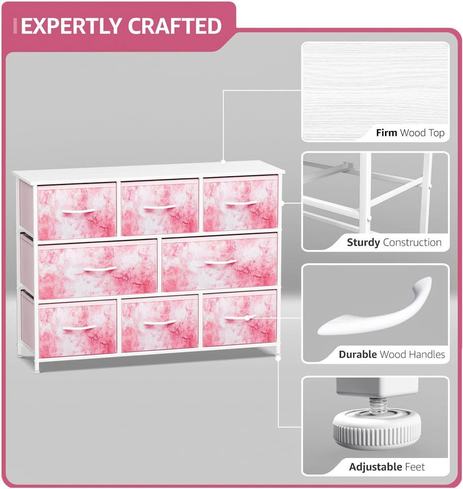 Brand new 8 drawers fabric dresser