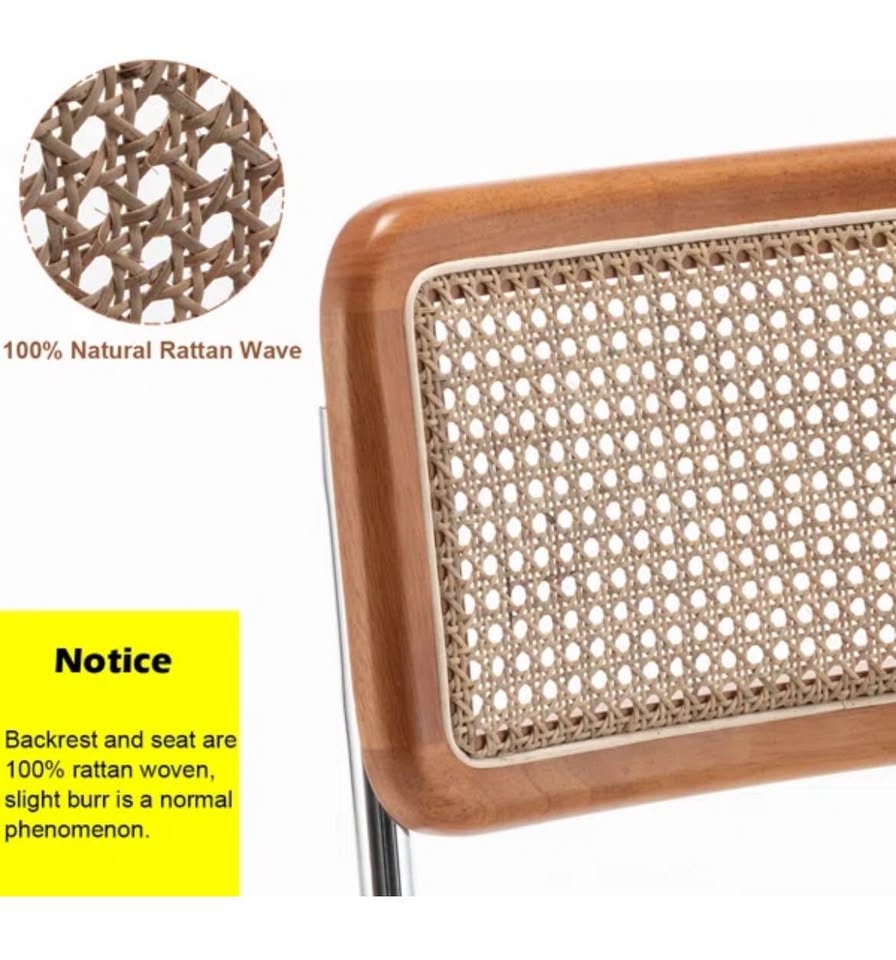 Leather rattan chairs (set of 2)