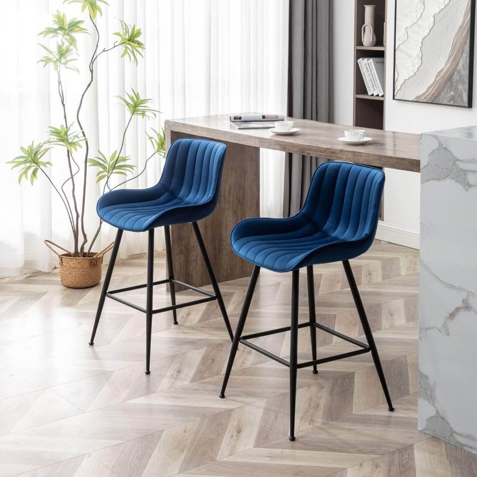 Stools - Velvet Barstools (set of 2) - Brand New in Box