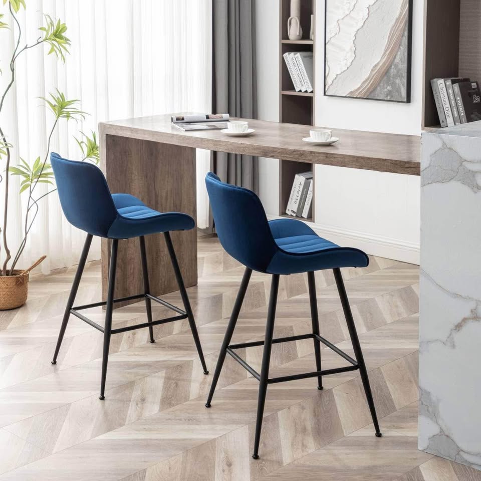 Stools - Velvet Barstools (set of 2) - Brand New in Box
