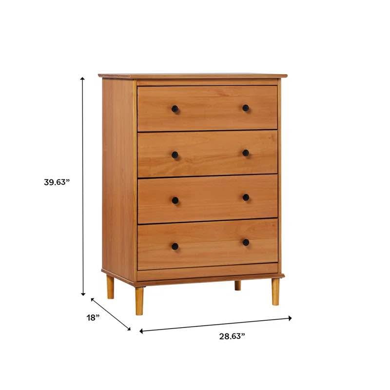 Wade Logan Bhuneshwar Solid Wood 4-Drawer Dresser - Brand New in Box