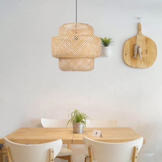 Rattan Bamboo Pendant - Brand New in Box