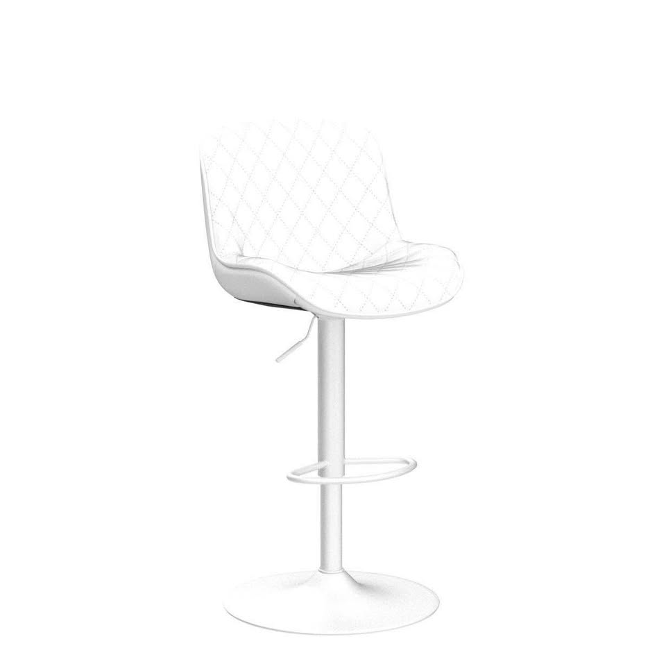 White Bar Stools Set of 2 Faux Leather - Brand New in Box