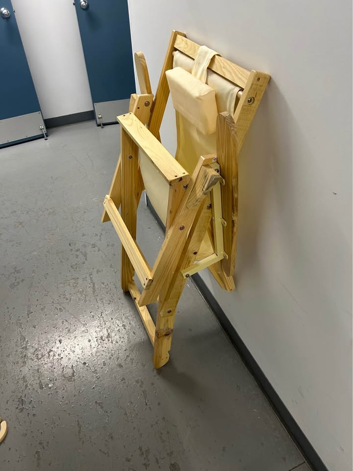 Brand new solid wood sling chair (3 available)