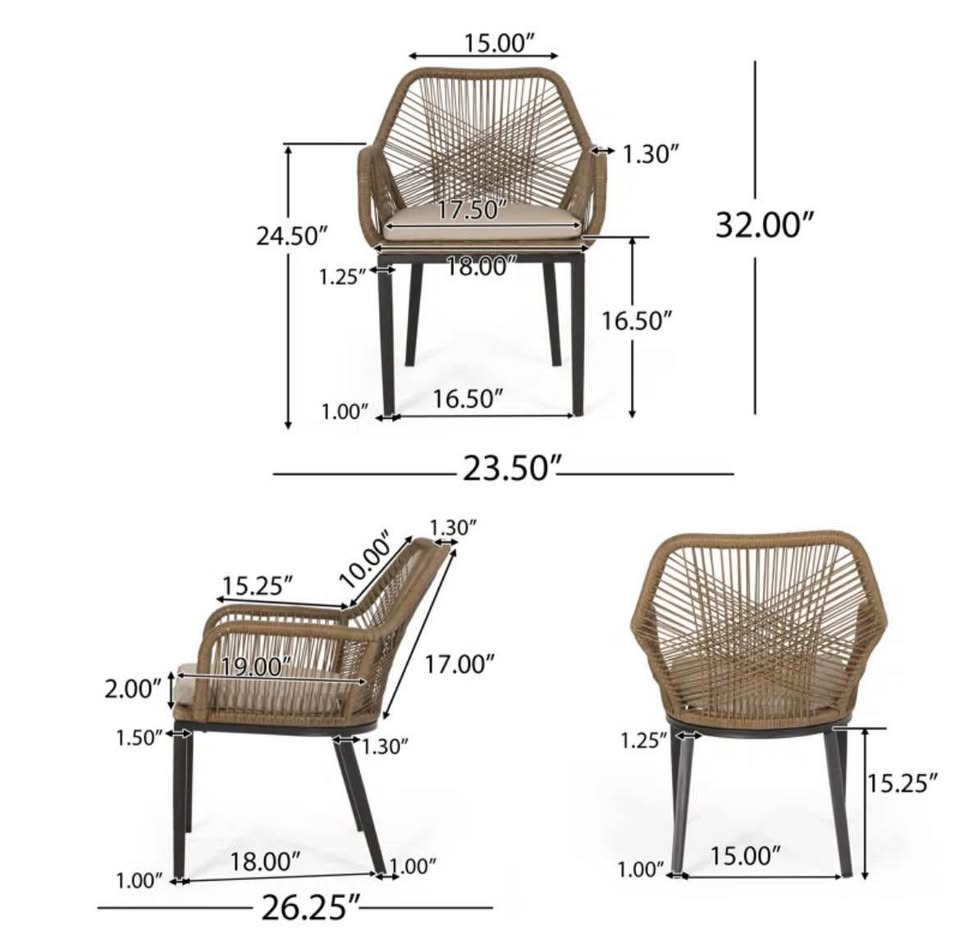 Faygrove Outdoor Dining Armchair with Cushion (Only one Left) Patio Chair