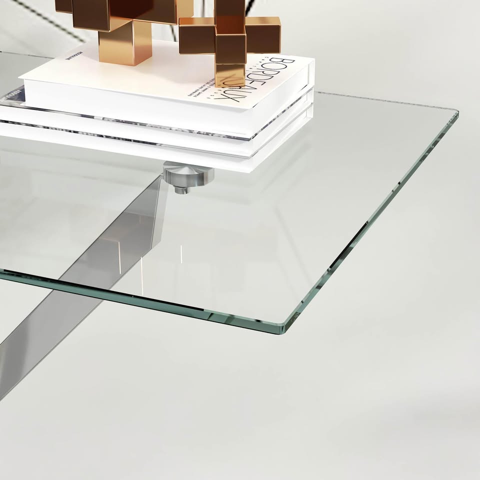 Brand new glass console table
