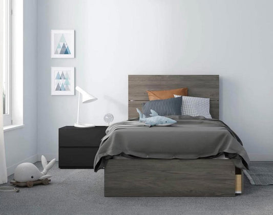 Brand New in Box
Twin Nexera Bedroom Set with 3 Drawers Bed Frame+2 Drawers Night Stand+ 1 Headboard