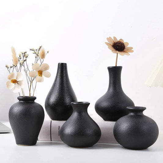 Set of 5 Tanvecle Small Ceramic Bud Vases