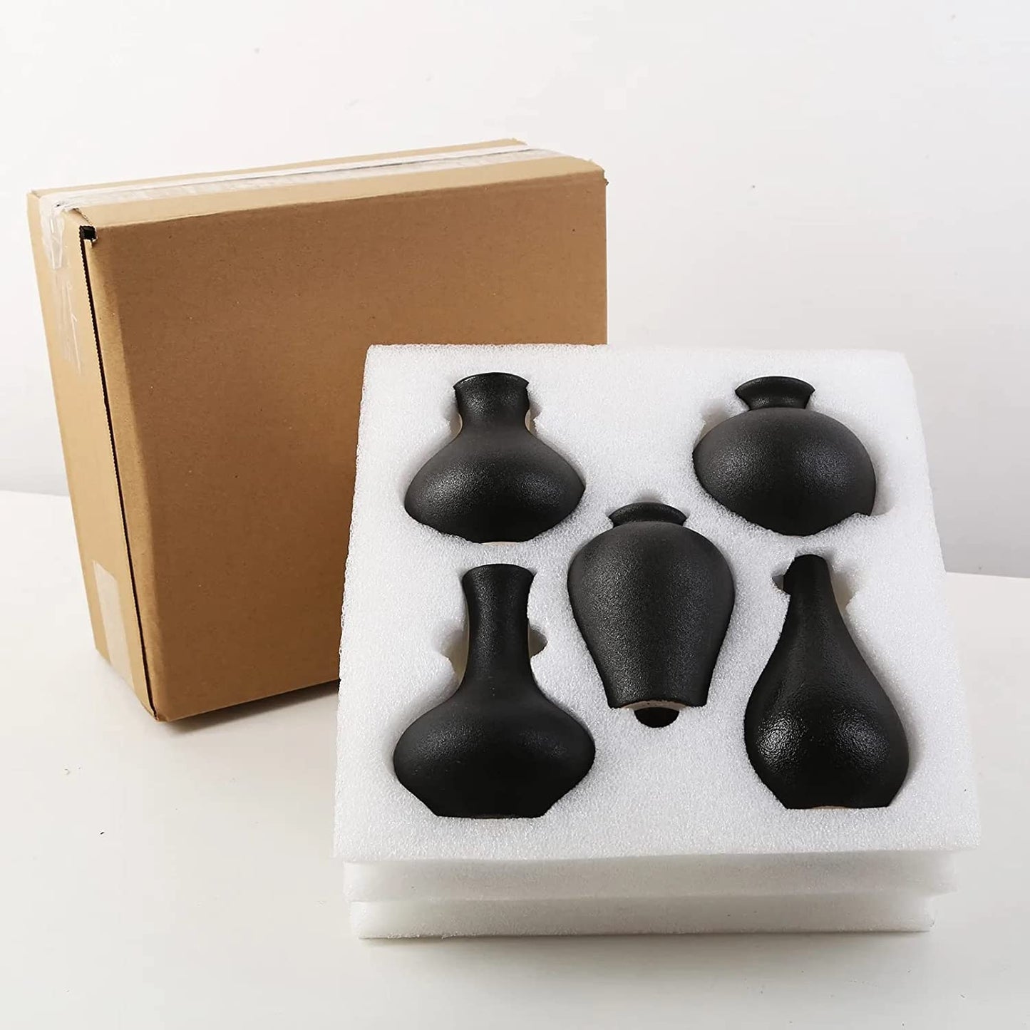 Set of 5 Tanvecle Small Ceramic Bud Vases