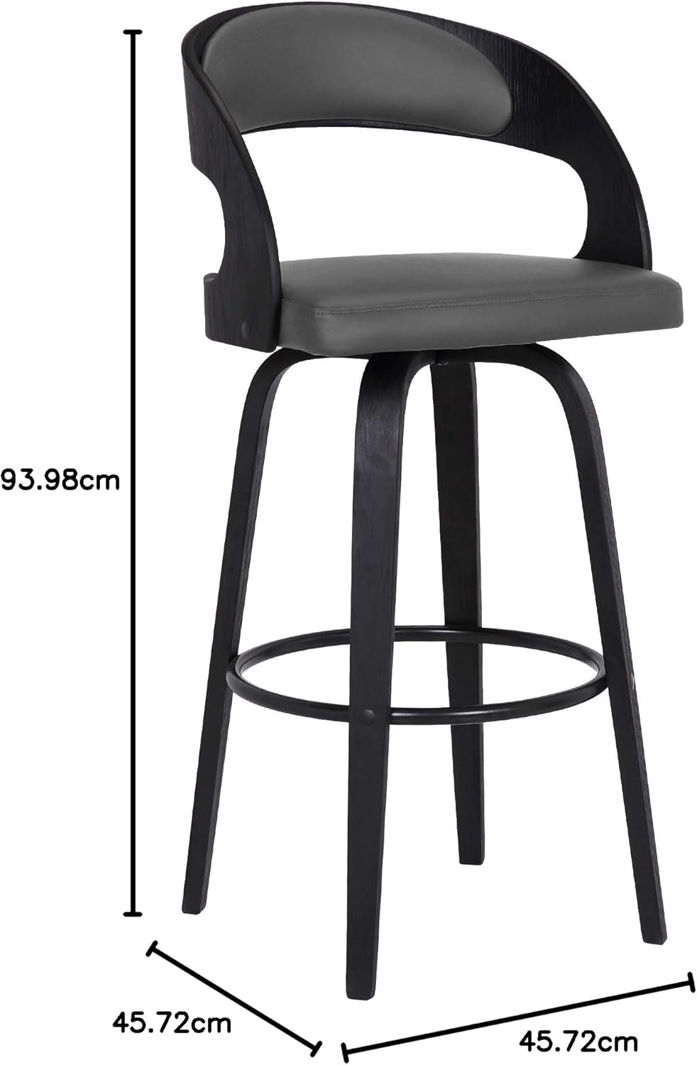 Armen Living Shelly Contemporary 26" Counter Height Swivel Barstool