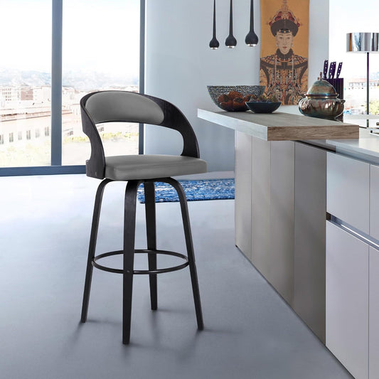 Armen Living Shelly Contemporary 26" Counter Height Swivel Barstool