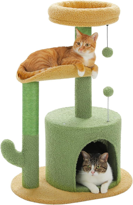 PAWZ Road Cat Tree 32 Inches Cactus Cat Tower