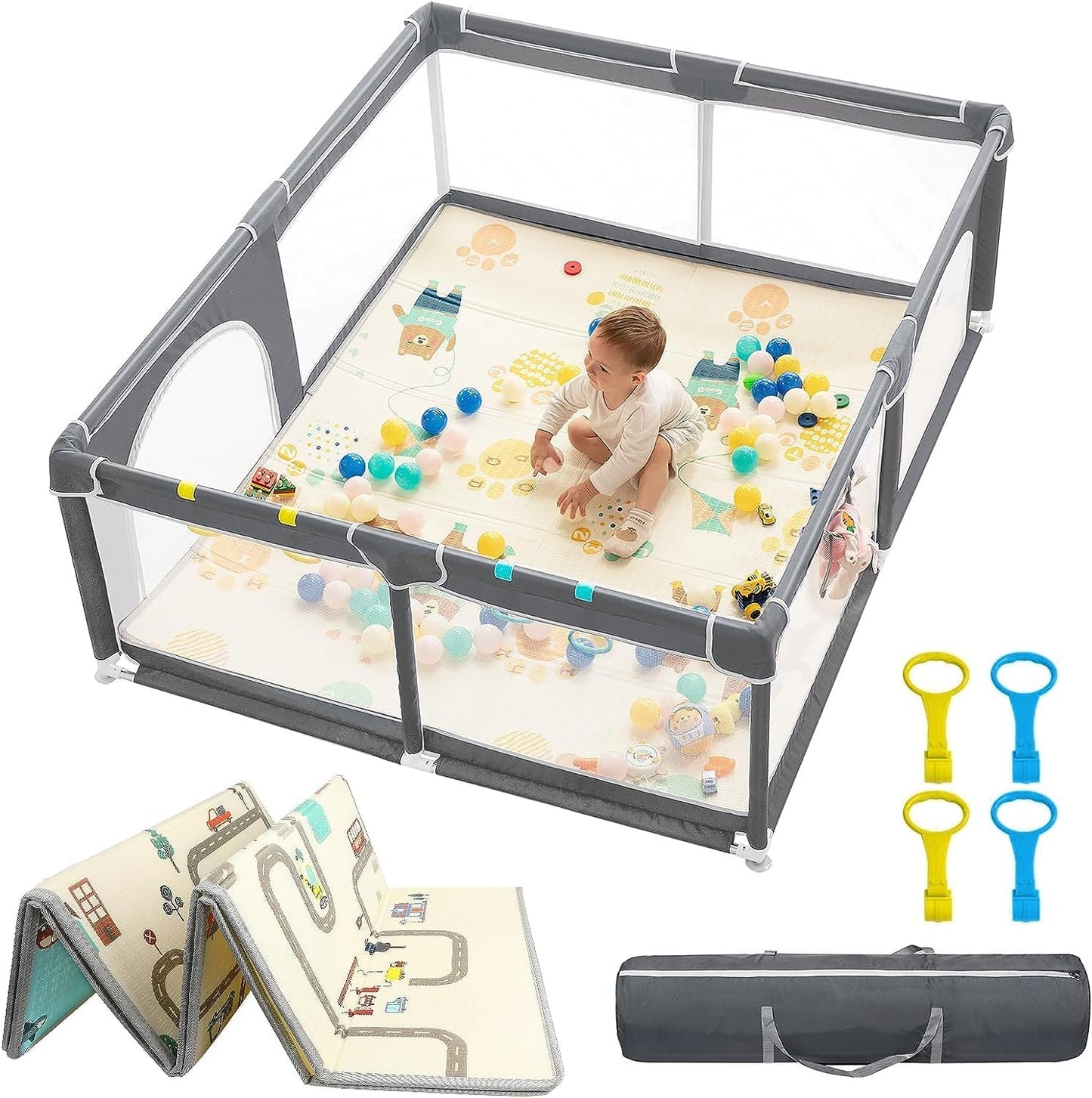 Playpen with Playmat 71X59