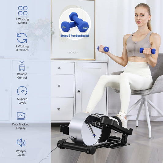 YOUNGFIT Under Desk Elliptical, Electric Seated Foot Pedal Exerciser