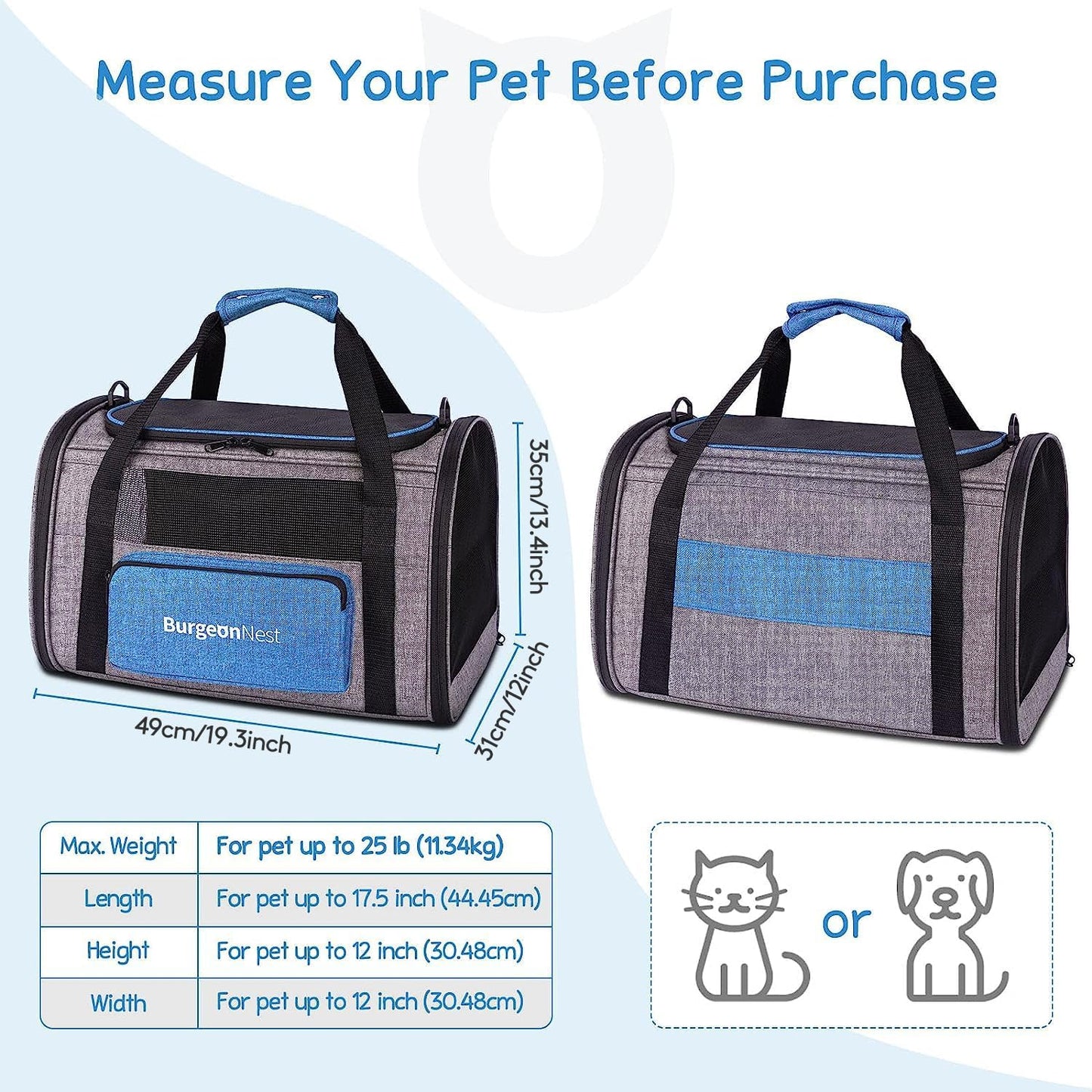 Perfect Carrier Travel Bag for small dogs and cats