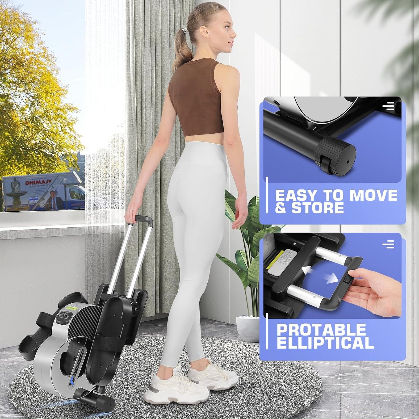 YOUNGFIT Under Desk Elliptical, Electric Seated Foot Pedal Exerciser