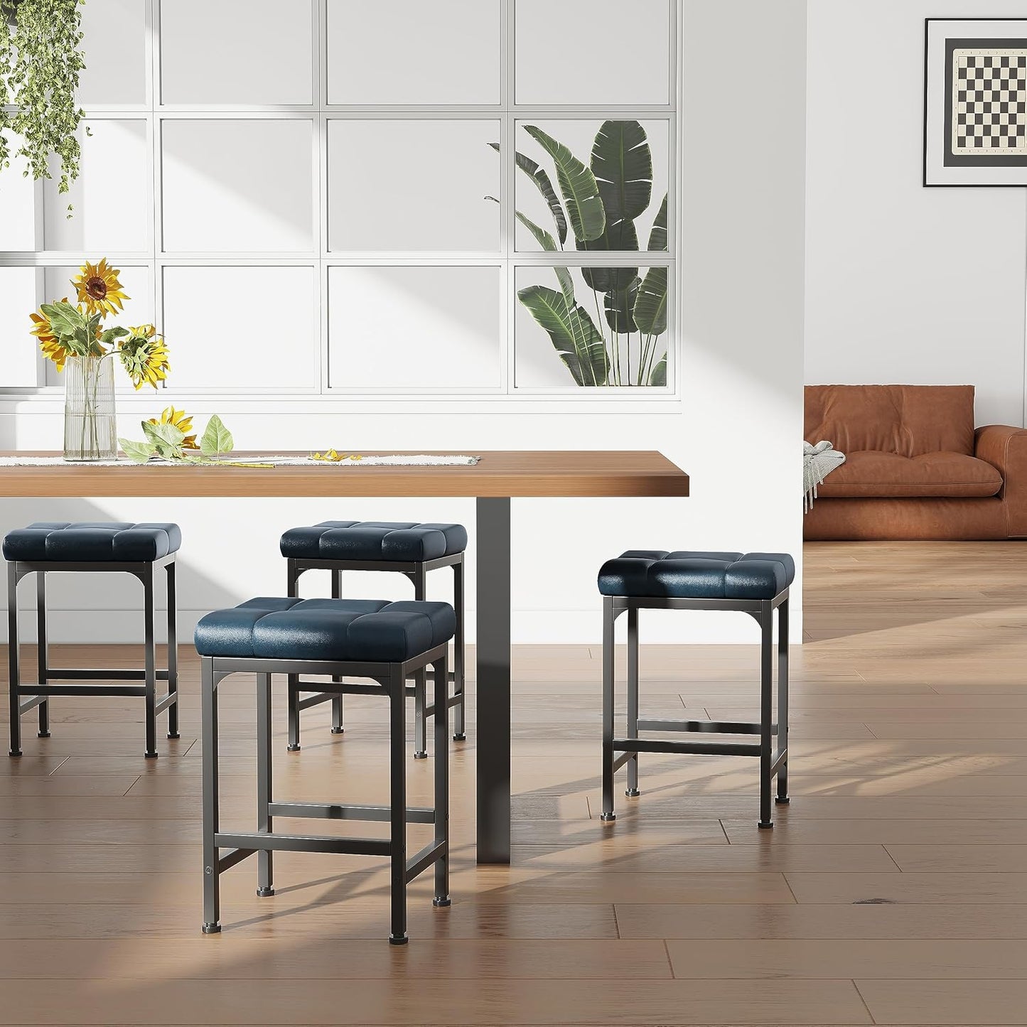 Modern Metal Bar Stool | Cushioned & Durable