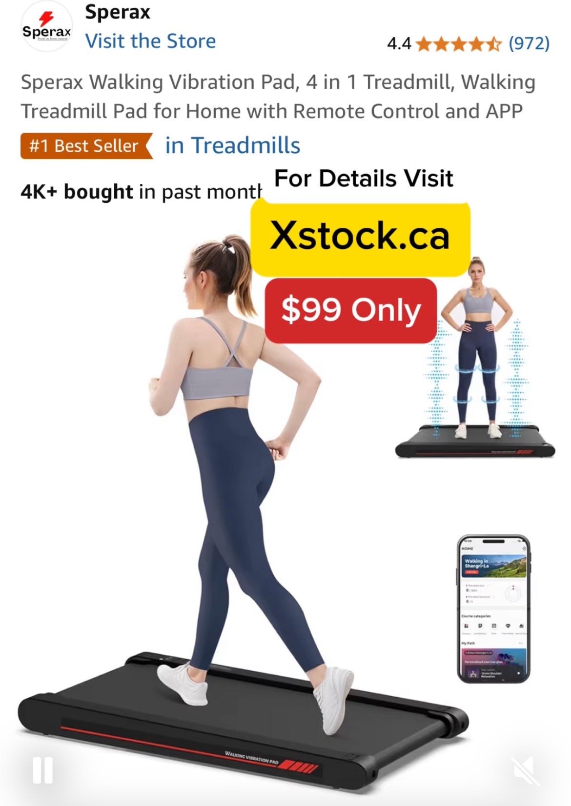 Walking Vibration Pad, 4 in 1 Treadmill (Brand New in Box)