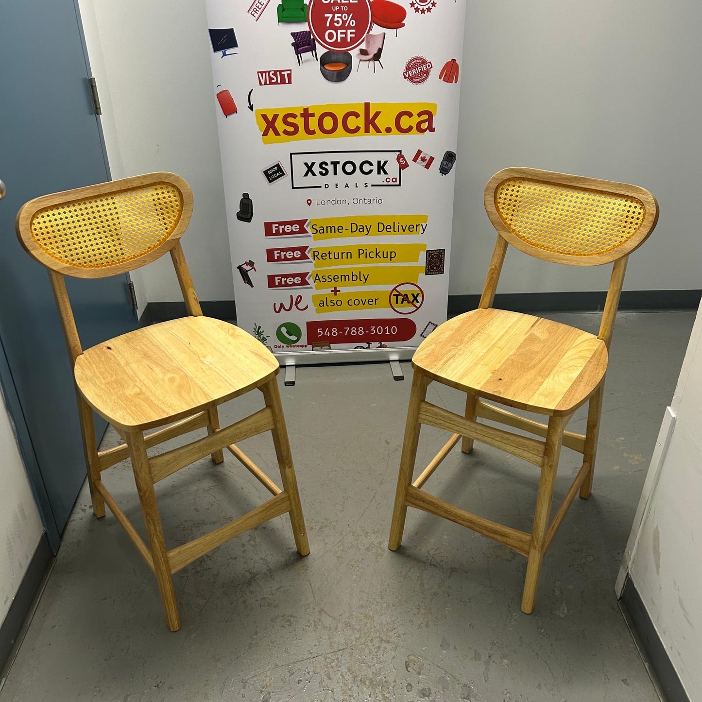 Bar Stools New Rattan Solid Wood