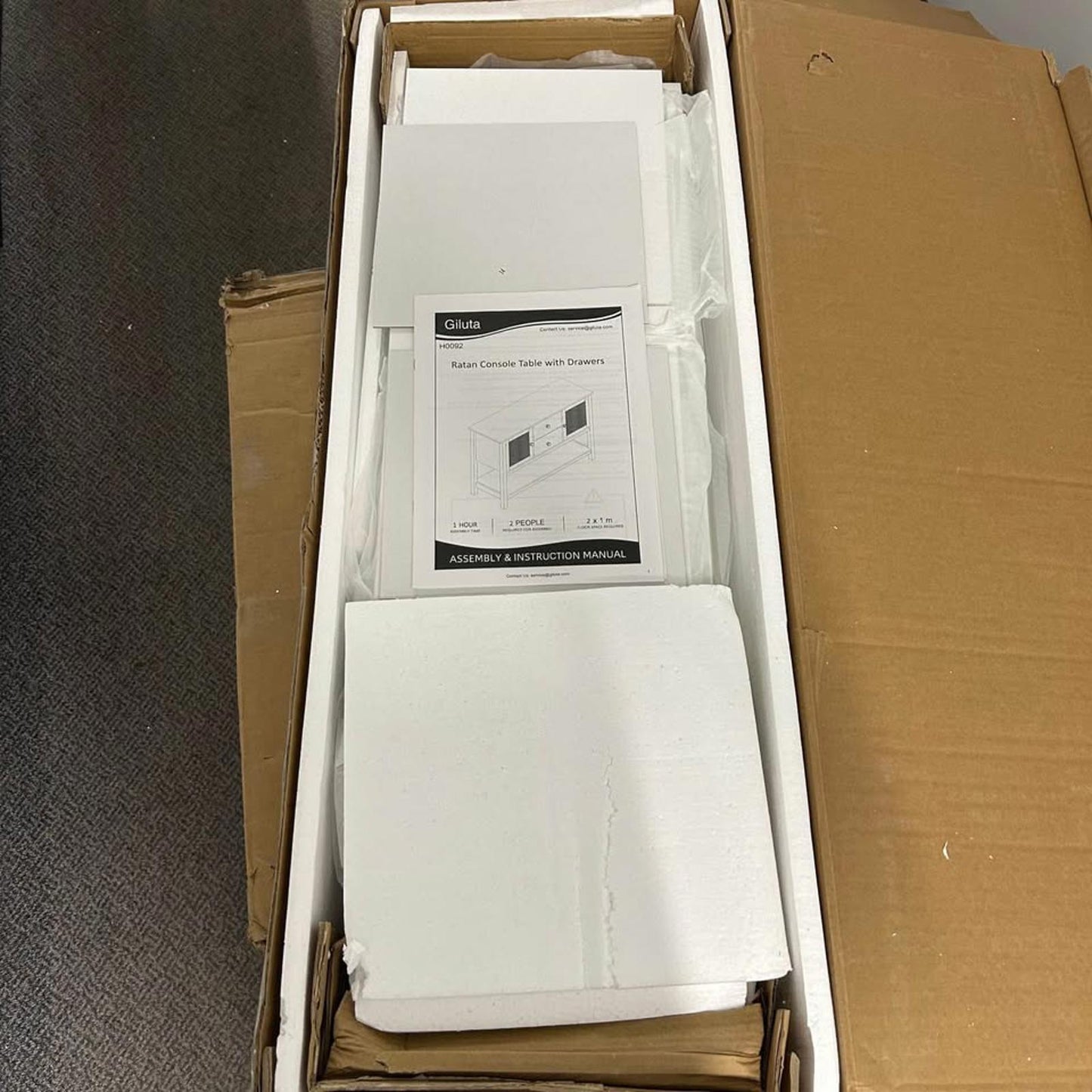 Brand new white rattan sideboard