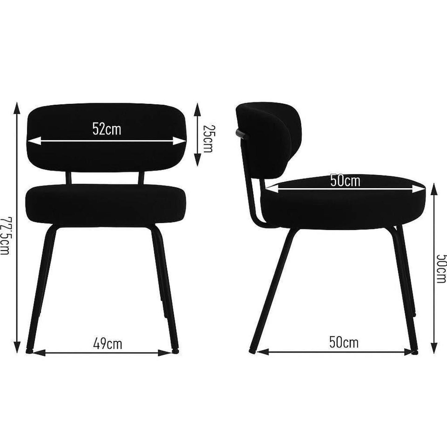 Brand new boucle dining chairs black