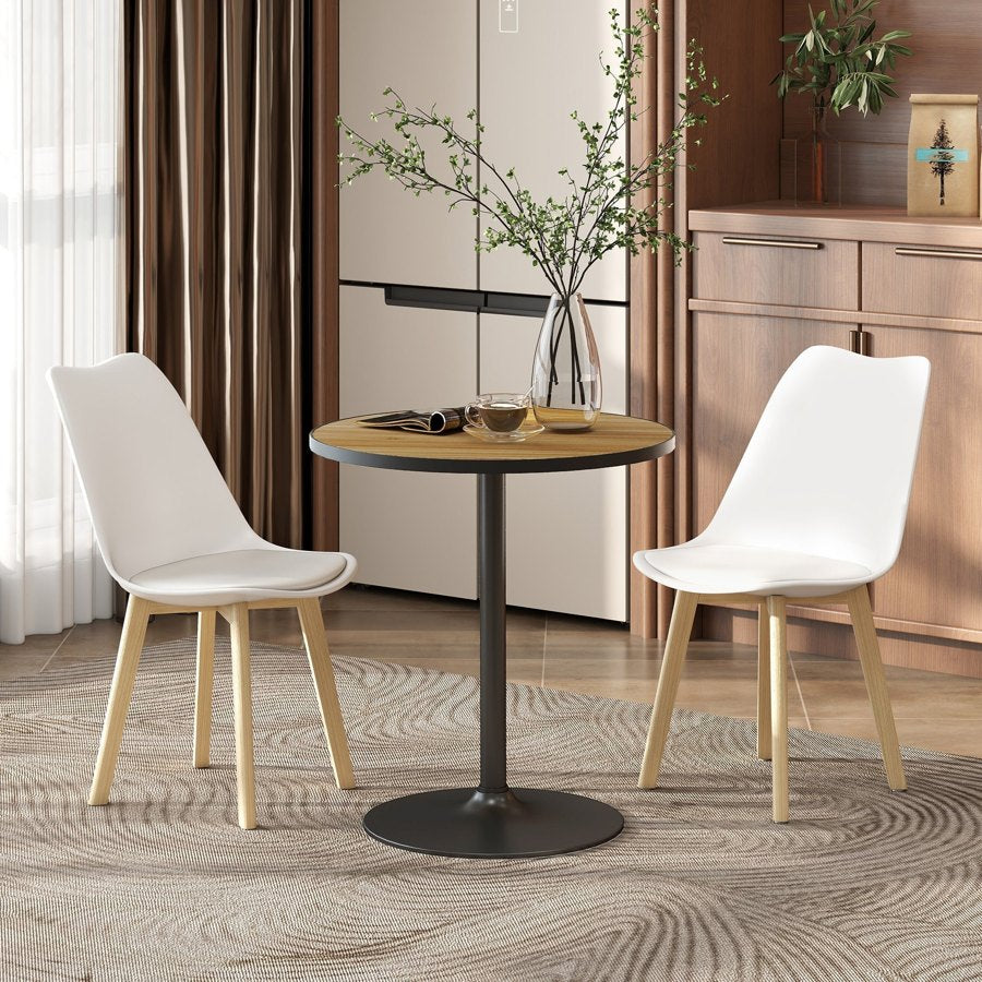 Round dining table with black frame reference product photo